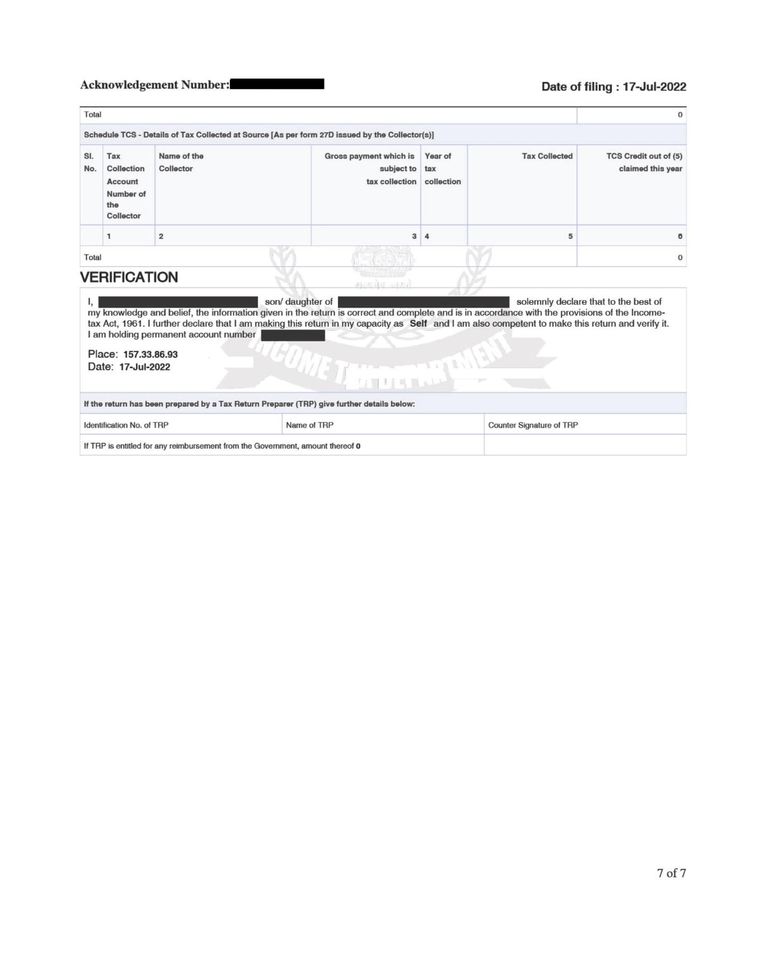 Sample Complete ITR Form Page 7